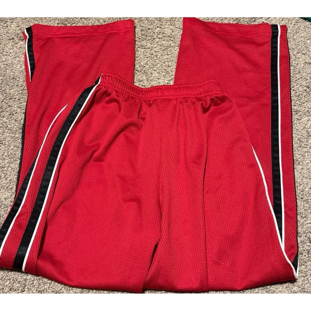 Nike Track Pants Youth Large Red Mesh Athletic‎ Joggers Swoosh Kids Y2K